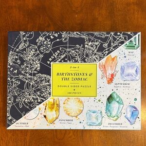 2-in-1: 500 Piece Birthstones & The Zodiac Double Sided Puzzle.  NEW